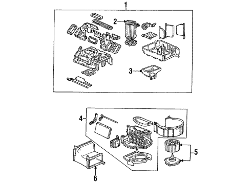 1992 Honda Civic Heater, Blower Motor & Fan Heater Unit Diagram for 79100-SR3-G01