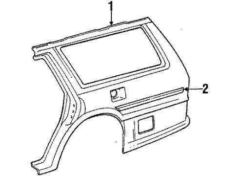 1988 Toyota Camry Quarter Panel & Components Cable Sub-Assy, Fuel Lid Lock Control Diagram for 77035-32070