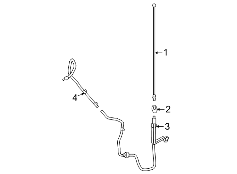 2007 Mercury Mountaineer Antenna & Radio Cable Assembly Diagram for 5L2Z-18812-AB