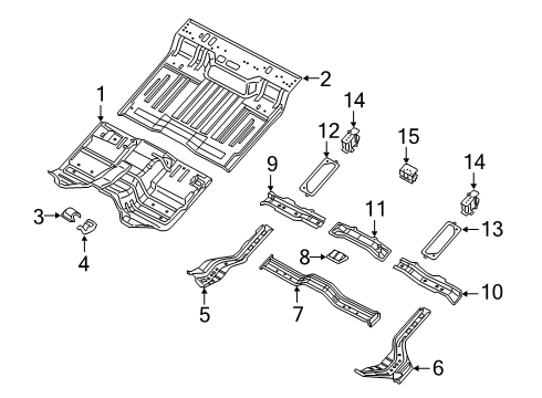 2021 Ram 1500 Floor Pan-Rear Floor Diagram for 68276375AD