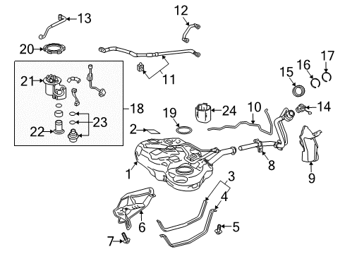 2010 Toyota Prius Fuel Supply Fuel Tank Diagram for 77001-47110