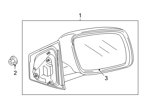 2011 Dodge Journey Outside Mirrors Mirror-Outside Rearview Diagram for 1CE351RHAE