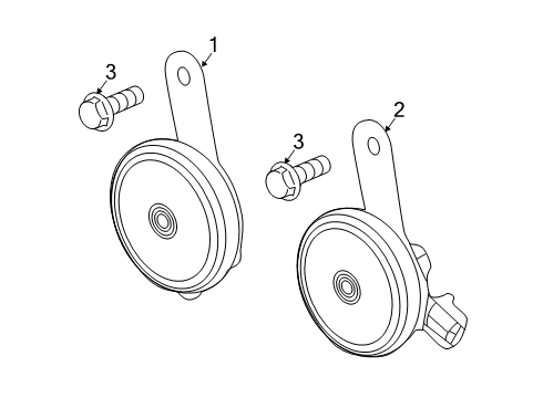 2019 Honda Clarity Horn Horn Assembly Diagram for 38150-TRT-A01