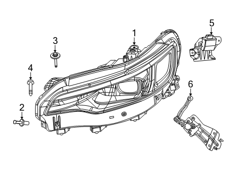 2020 Jeep Cherokee Headlamps Bracket-FASCIA Diagram for 68431837AA