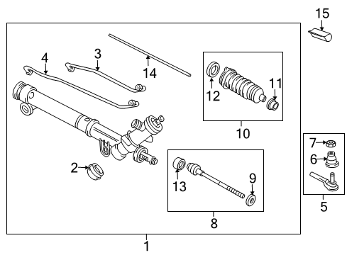 2012 Chevrolet Impala P/S Pump & Hoses, Steering Gear & Linkage Gear Assembly Diagram for 19356442