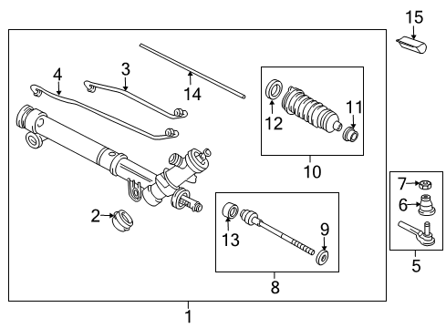 2012 Chevrolet Impala P/S Pump & Hoses, Steering Gear & Linkage Gear Asm, Hydraulic R/Pinion Steering Diagram for 19356441