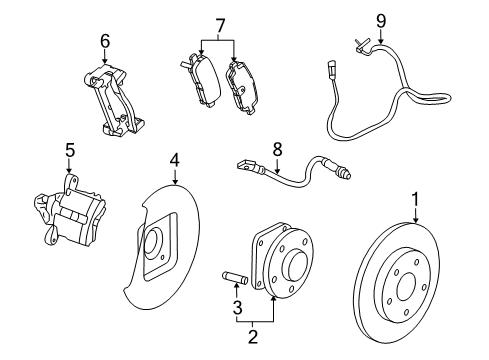 2017 Buick Regal Brake Components Front Pads Diagram for 22959104