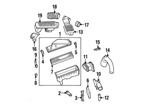 1997 Ford Contour Filters Air Cleaner Assembly Diagram for F7RZ-9600-DA