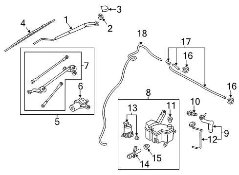 2015 Nissan NV200 Wiper & Washer Components Blade Assembly-Winter WIPERIPER No 1 Diagram for B889U-WT22JNW