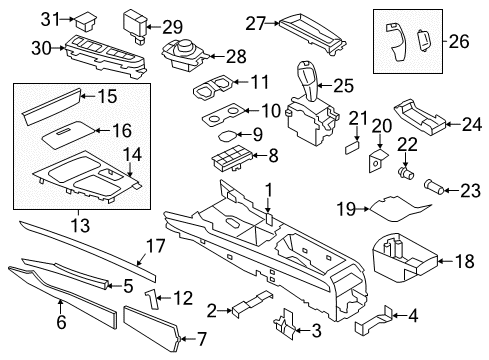 2013 BMW 740Li Front Console Fillister Head Self-Tapp.Screw W Collar Diagram for 07146957954