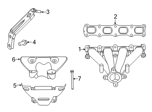 2014 Dodge Journey Exhaust Manifold Shield-Exhaust Manifold Diagram for 4693349AB