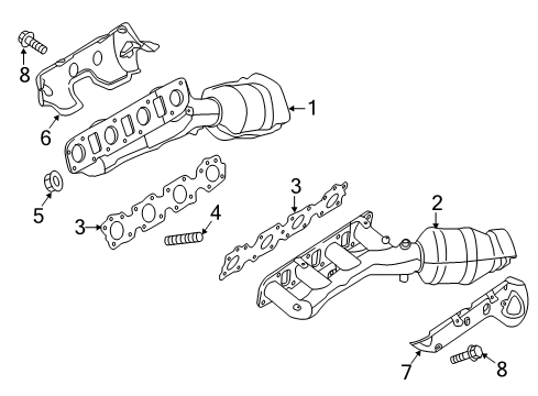 2018 Nissan Titan Exhaust Manifold Exhaust Manifold With Catalytic Converter Diagram for 140E2-EZ30A