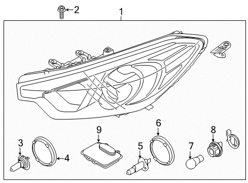 2015 Kia Forte Koup Bulbs Bulb-Head Light(Hid) Diagram for 1864725013