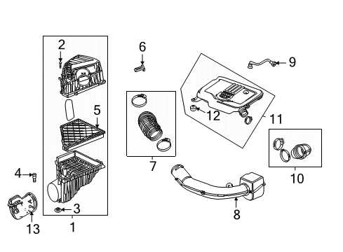 2021 Cadillac XT5 Air Intake Inlet Duct Diagram for 84218419