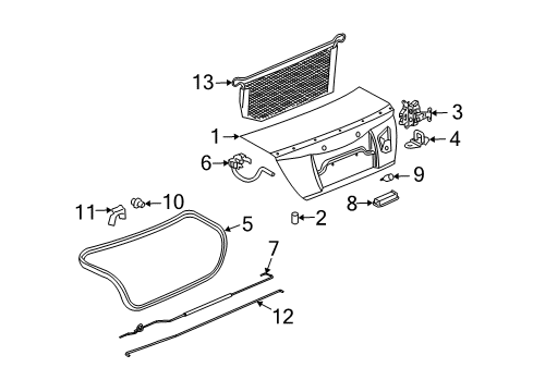 2007 Saturn Ion Trunk Lid Rear Compartment Lid Lock Cylinder Kit (Uncoded) Diagram for 15785082