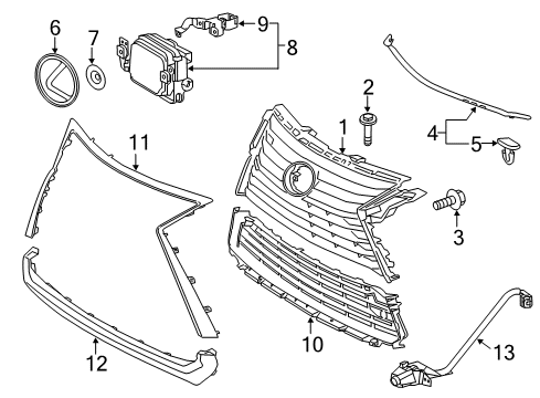 2019 Lexus RX350 Cruise Control System Sensor Assembly, MILLIME Diagram for 88210-48121