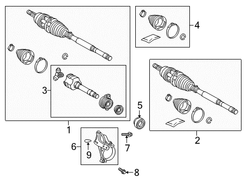 2021 Toyota C-HR Drive Axles - Front Inner Boot Diagram for 04438-F4010