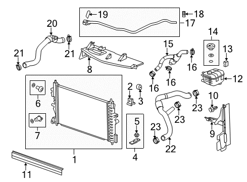 2016 Buick Verano Radiator & Components Radiator Diagram for 13267664