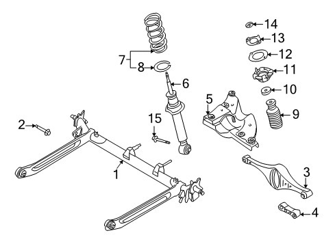 2000 Infiniti I30 Rear Suspension Strut Mounting Insulator Assembly Diagram for 55320-2Y00A