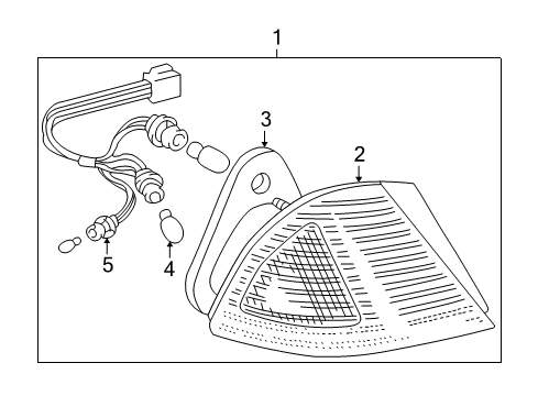 2001 Toyota Avalon Combination Lamps Socket & Wire Diagram for 81555-AC050