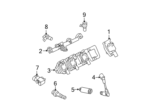 2004 Cadillac CTS Ignition System Coil Diagram for 90584337