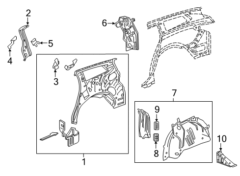 2022 Buick Enclave Inner Structure - Quarter Panel Inner Brace Diagram for 84324343