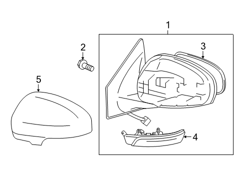 2015 Scion iQ Outside Mirrors Mirror Assembly Diagram for 87940-74090