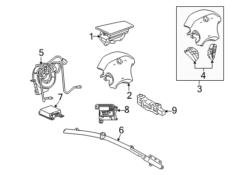 2005 Dodge Stratus Air Bag Components Clock Spring Diagram for 4649130AC