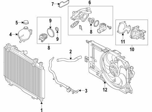 2019 Ford EcoSport Cooling System, Radiator, Water Pump, Cooling Fan Fan Module Diagram for H1BZ-8C607-K