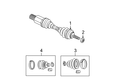 2009 Chrysler PT Cruiser Drive Axles - Front Axle Half Shaft Diagram for 4668937AC