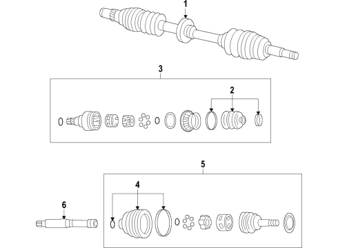 2019 Chevrolet Volt Front Axle Shafts & Joints, Drive Axles Inner CV Joint Diagram for 84332375
