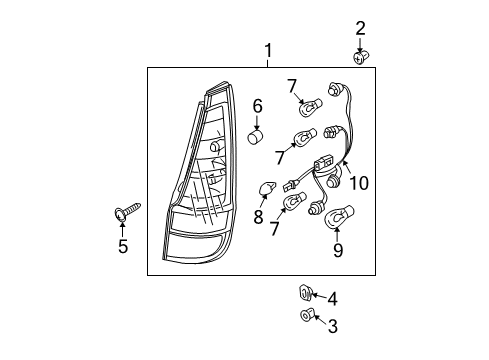 2012 Hyundai Elantra Bulbs Lamp Assembly-Rear Combination, LH Diagram for 92401-2L100