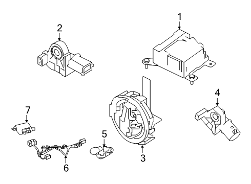 2022 Nissan Altima Air Bag Components Controller Assembly-OCCUPANT Sensor Diagram for 98856-9HE1A