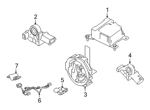 2020 Nissan Altima Air Bag Components Controller Assembly-OCCUPANT Sensor Diagram for 98856-6CB0A