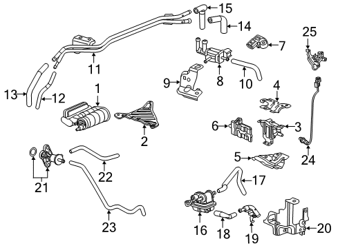 2020 Honda CR-V Emission Components Valve Assembly, Pcv Diagram for 17130-RTW-A01