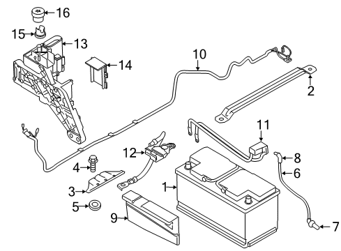 2019 BMW 430i Battery Degassing Hose, Battery Diagram for 61217601940