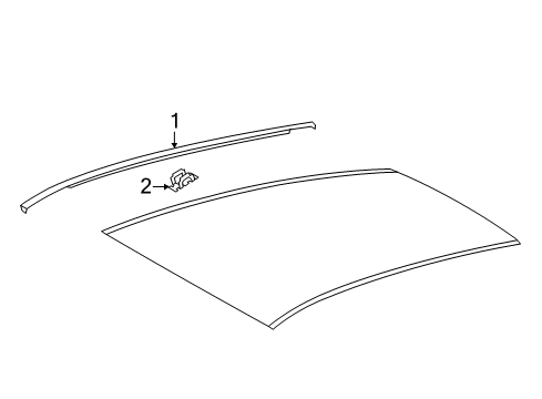 2014 Scion iQ Exterior Trim - Roof Drip Molding Diagram for 75551-74010