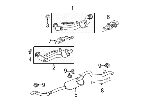 2012 Chevrolet Colorado Exhaust Components Muffler Asm-Exhaust (W/ Exhaust Pipe & Tail Pipe) Diagram for 20793138