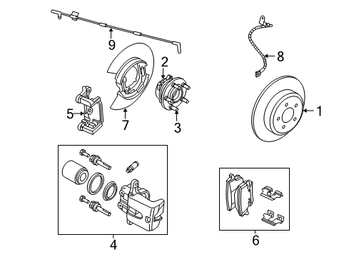 2007 Chrysler 300 Brake Components Rear Disc Brake Pad Kit Diagram for V4012560