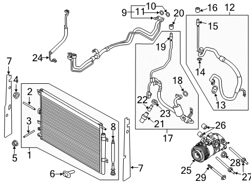 2016 Ford Edge A/C Condenser, Compressor & Lines Side Seal Diagram for F2GZ-19E572-B