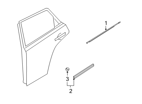 2003 Infiniti FX35 Exterior Trim - Rear Door Moulding-Rear Door Outside, RH Diagram for 82820-CL70A