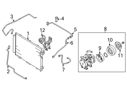 2003 Kia Sorento Air Conditioner PULLEY Assembly-A/C Compressor Diagram for 976434E000