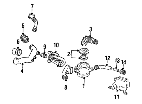 1990 Honda Prelude Air Intake Joint, FR. Branch Diagram for 17286-PK2-A00