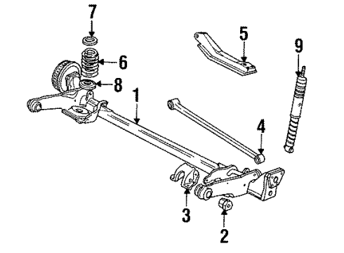 1993 Oldsmobile Cutlass Cruiser Rear Suspension Rear Axle Assembly (W/O Brake) Diagram for 10273801