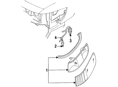 1992 Mercury Grand Marquis Bulbs Side Marker Lamp Diagram for F2MY15A201D