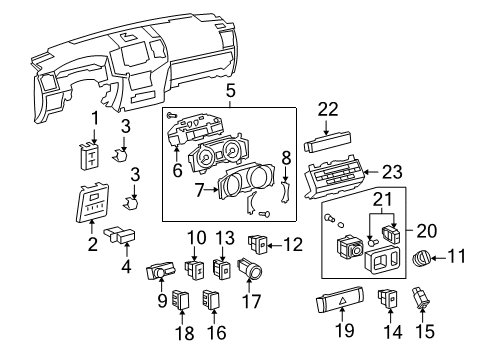 2011 Toyota Land Cruiser Cluster & Switches, Instrument Panel Cluster Cover Diagram for 83821-60G50