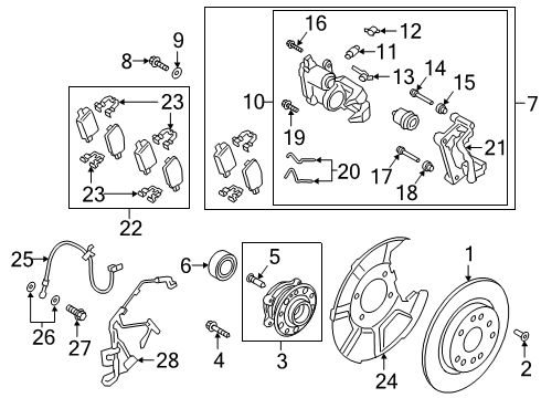 2019 Hyundai Santa Fe Rear Brakes Brake Assembly-RR Wheel, LH Diagram for 58210-S1300