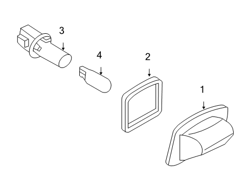 2004 Nissan Maxima Bulbs Lamp Assembly-Licence Plate Diagram for 26510-7Y000