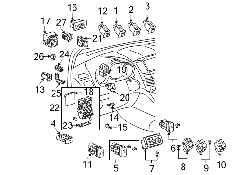 2006 Lexus RX330 Switches Switch, Headlamp Swivel Main Diagram for 84155-0E010