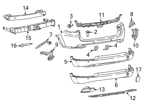 2021 Jeep Compass Bumper & Components - Rear Panel-Rear FASCIA VALANCE Diagram for 5SY44TZZAB